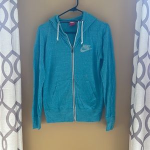 Excellent condition lightly used Nike Blue zip-up hoodie